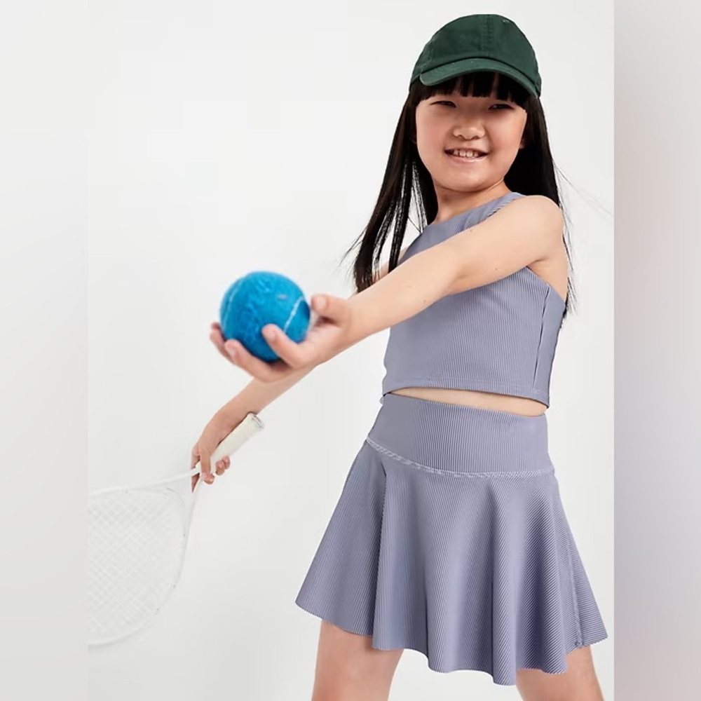 High-Waisted PowerSoft Ribbed Skort for Girls GUC